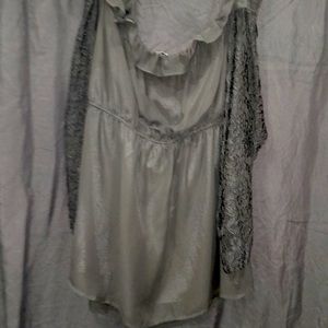 Black top with lace sleeves